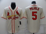 MLB St. Louis Cardinals #5 Pujols Cream Game Nike Jersey