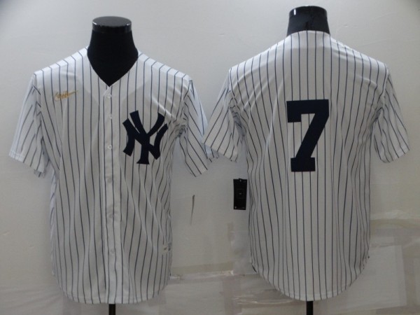 MLB New York Yankees #7 Mantle White Game Nike Jersey