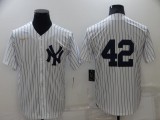 Copy MLB New York Yankees #42 Mariano Rivera White Game Jersey