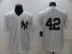 Copy MLB New York Yankees #42 Mariano Rivera White Game Jersey