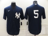 MLB New York Yankees #5 Joe DiMaggio Navy Blue Game Nike Jersey