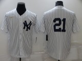 Men's New York Yankees #21 Paul O'Neill White Game Nike Jersey