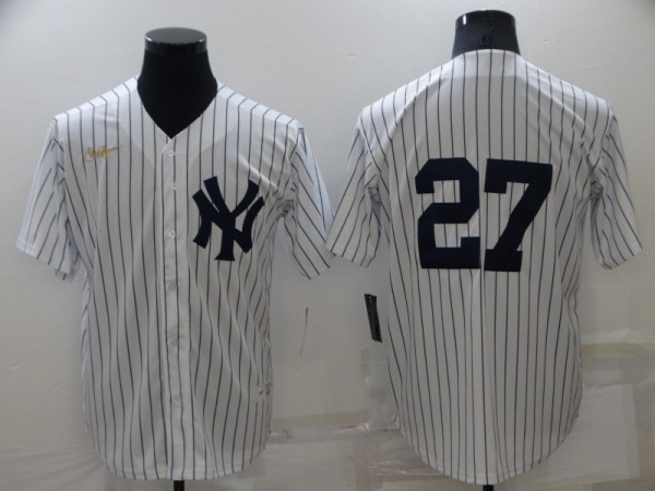 MLB New York Yankees #27 Stanton White Wihte Game Nike Jersey