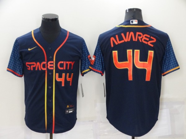 MLB Houston Astros #44 Yordan Alvarez 2022 Navy City Connect Jersey