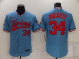 MLB Minnesota Twins #34 Puckett Blue Flex Elite Jersey