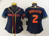 Women MLB Houston Astros #2 Alex Bregman 2022 Navy City Connect Jersey