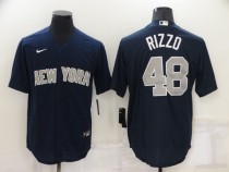 MLB New York Yankees #48 Anthony Rizzo Blue Throwback Nike Game Jersey
