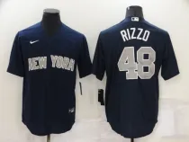 MLB New York Yankees #48 Anthony Rizzo Blue Throwback Nike Game Jersey