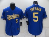 MLB Los Angeles Dodgers #5 Freddie Freeman Blue/Gold Game Jersey