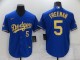 MLB Los Angeles Dodgers #5 Freddie Freeman Blue/Gold Game Jersey