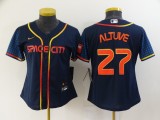 Women Houston Astros #27 Jose Altuve 2022 Navy City Connect Jersey