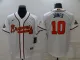 MLB Atlanta Braves #10 Chipper Jones 2022 White/Gold World Series Champions Program Jersey