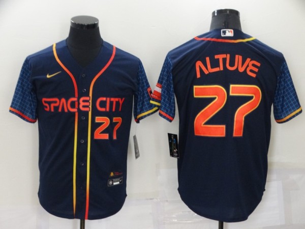 MLB Houston Astros #27 Jose Altuve 2022 Navy City Connect Jersey