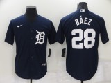 MLB Detroit Tigers #28 Baez Navy Blue Game Nike Jersey