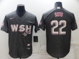 MLB Washington Nationals #22 Juan Soto 2022 Gray City Connect Cherry Blossom Jersey