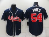 Men's Atlanta Braves #54 Fried Navy Blue Game Nike Jersey