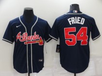 Men's Atlanta Braves #54 Fried Navy Blue Game Nike Jersey