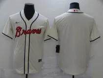 MLB Atlanta Braves Blank Cream Game Nike Jersey