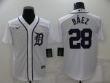 MLB Detroit Tigers #28 Baez White Game Nike Jersey