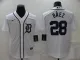MLB Detroit Tigers #28 Baez White Game Nike Jersey