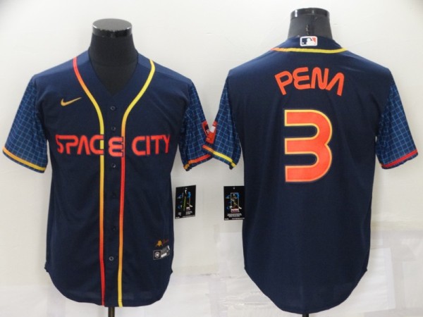 MLB Houston Astros #3 Jeremy Peña 2022 Navy City Connect Jersey