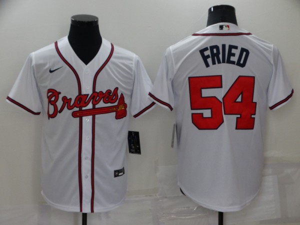 Men's Atlanta Braves #54 Fried White Game Nike Jersey