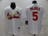 MLB St. Louis Cardinals #5 Pujols White Game Nike Jersey