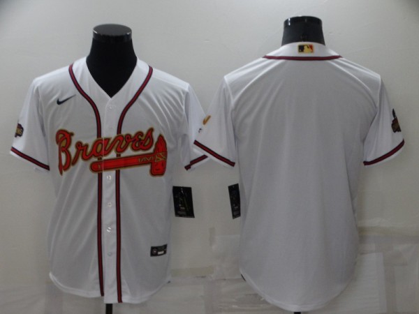 MLB Atlanta Braves Blank 2022 White/Gold World Series Champions Program Jersey