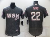 MLB Washington Nationals #22 Juan Soto 2022 Gray City Connect Cherry Blossom Flex Elite Jersey