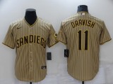 MLB San Diego Padres #11 Darvish Brown Strip Game Nike Jersey