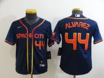 Youth Houston Astros #44 Yordan Alvarez 2022 Navy City Connect Jersey