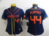 Women MLB Houston Astros #44 Yordan Alvare 2022 Navy City Connect Jersey