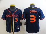 Youth Houston Astros #3 Jeremy Peña 2022 Navy City Connect Jersey