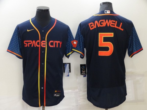 MLB Houston Astros #5 Jeff Bagwell 2022 Navy City Connect Flex Base Elite Jersey