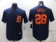MLB Detroit Tigers #28 Baez Navy Blue Game Nike Jersey