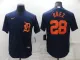 MLB Detroit Tigers #28 Baez Navy Blue Game Nike Jersey