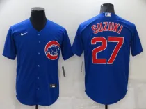 MLB Chicago Cubs #27 Suzuki Blue Game Nike Jersey