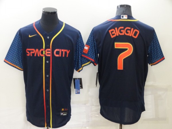 MLB Houston Astros #7 Craig Biggio 2022 Navy City Connect Flex Base Elite Jersey