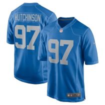 Men's Detroit Lions #97 Aidan Hutchinson Blue Vapor Untouchable Limited Jersey