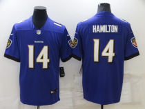 Men's Baltimore Ravens #14 Kyle Hamilton Purple Vapor Untouchable Limited Jersey