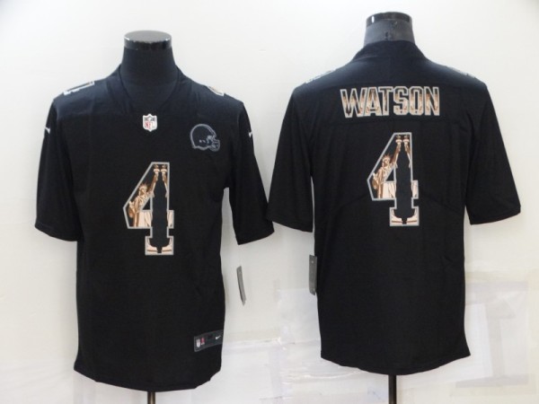 Men's Cleveland Browns #4 Deshaun Watson Black Statue Of Liberty Limited Jersey