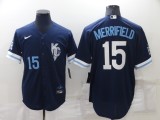 MLB Kansas City Royals #15 Whit Merrifield 2022 Navy City Connect Jersey