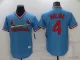 MLB Cardinals #4 Yadier Molina Blue Throwback Nike Jersey