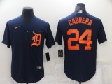 MLB Detroit Tigers #24 Cabrera Navy Blue Game Nike Jersey