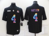 Men's Cleveland Browns #4 Deshaun Watson Black Crucial Catch Limited Jersey