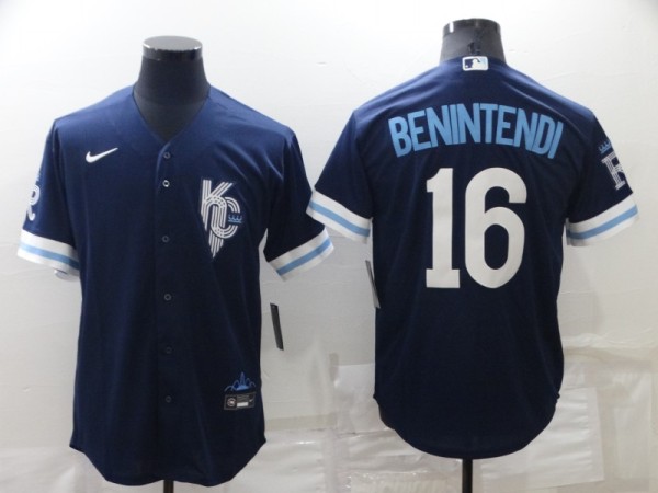 MLB  Kansas City Royals #16 Andrew Benintendi 2022 Navy City Connect Jersey