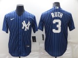 MLB New York Yankees #3 Babe Ruth Navy Nike Game Jersey