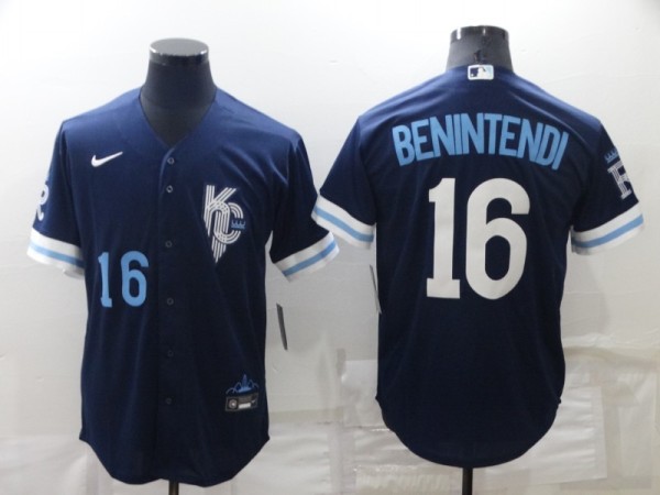 MLB  Kansas City Royals #16 Andrew Benintendi 2022 Navy City Connect Jersey