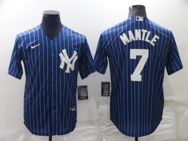 MLB New York Yankees #7 Mickey Mantle Navy Nike Game Jersey