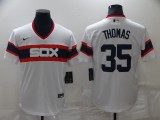 MLB Chicago White Sox #35 Frank Thomas White Throwback Jersey